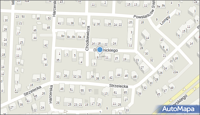 Lublin, Dwernickiego Józefa, gen., 9a, mapa Lublina