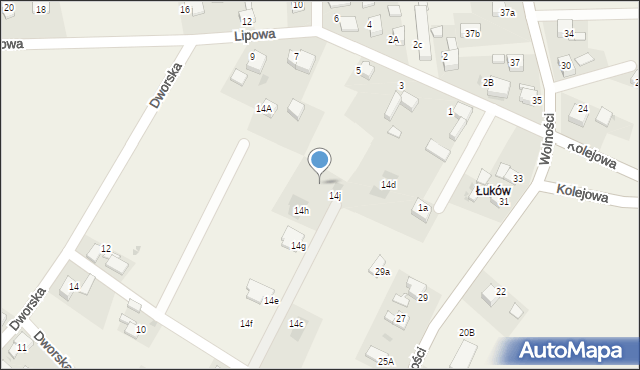 Łuków Śląski, Dworska, 14k, mapa Łuków Śląski