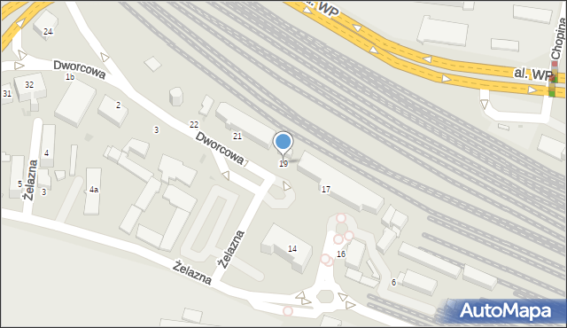 Malbork, Dworcowa, 19, mapa Malborka