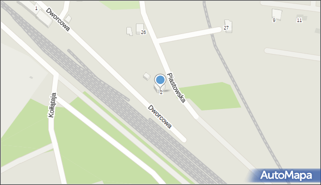 Małomice, Dworcowa, 2, mapa Małomice