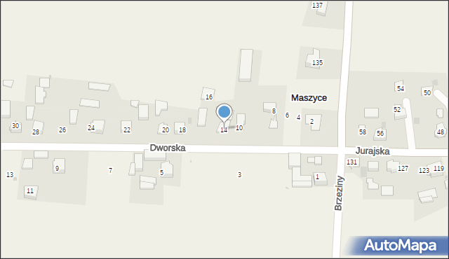 Maszyce, Dworska, 14, mapa Maszyce