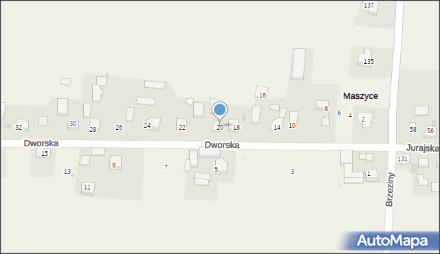 Maszyce, Dworska, 20, mapa Maszyce