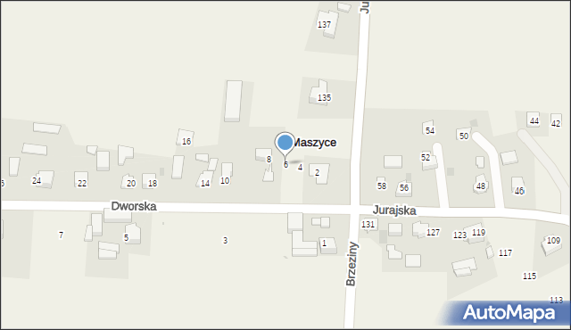 Maszyce, Dworska, 6, mapa Maszyce
