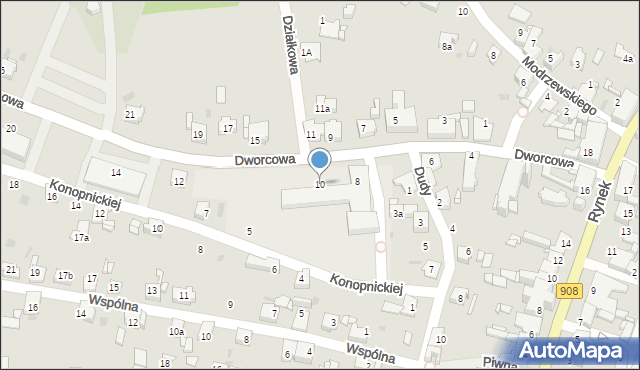 Miasteczko Śląskie, Dworcowa, 10, mapa Miasteczko Śląskie