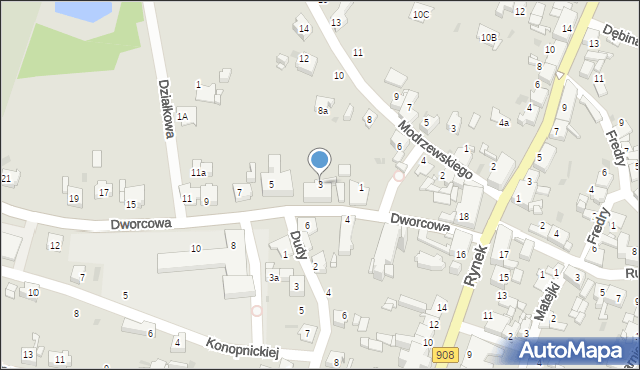 Miasteczko Śląskie, Dworcowa, 3, mapa Miasteczko Śląskie