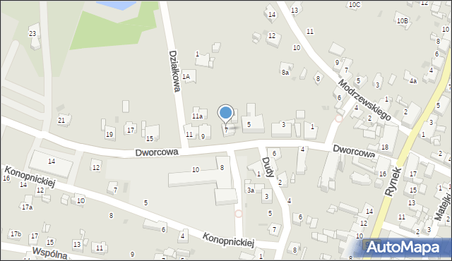 Miasteczko Śląskie, Dworcowa, 7, mapa Miasteczko Śląskie