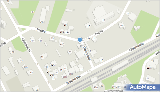 Milanówek, Dworcowa, 3, mapa Milanówek
