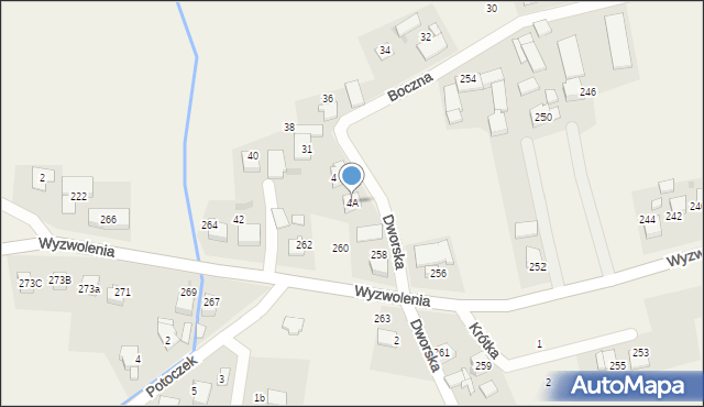 Mizerów, Dworska, 4A, mapa Mizerów