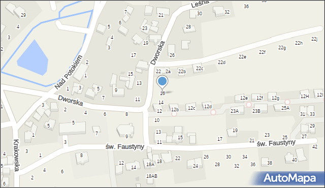 Modlniczka, Dworska, 16, mapa Modlniczka