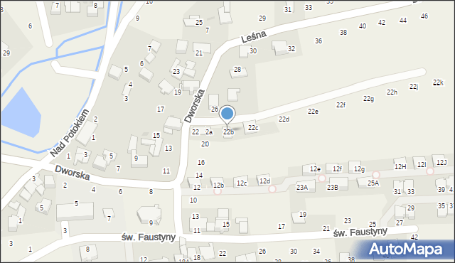 Modlniczka, Dworska, 22b, mapa Modlniczka