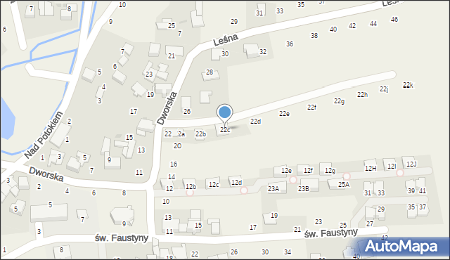 Modlniczka, Dworska, 22c, mapa Modlniczka