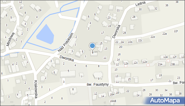 Modlniczka, Dworska, 9, mapa Modlniczka
