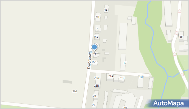 Mścice, Dworcowa, 13, mapa Mścice