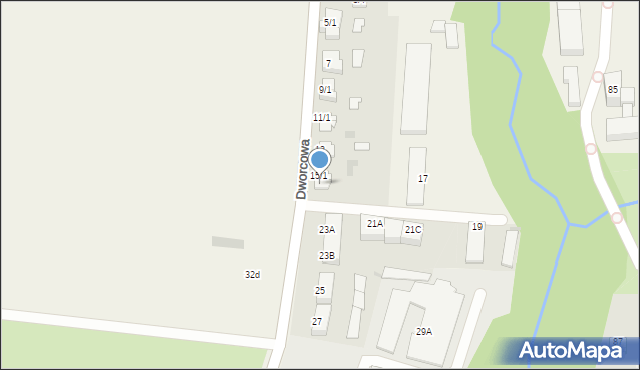 Mścice, Dworcowa, 15/2, mapa Mścice