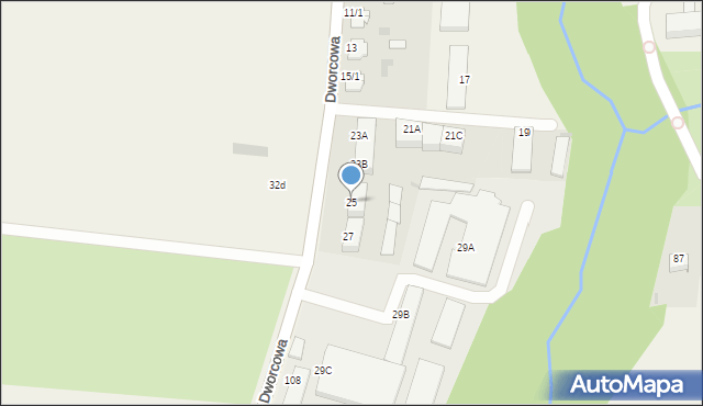 Mścice, Dworcowa, 25, mapa Mścice