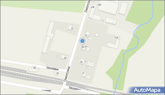 Mścice, Dworcowa, 33, mapa Mścice