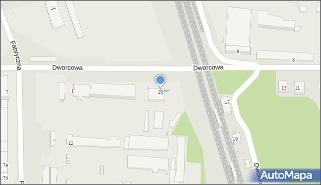 Mysłowice, Dworcowa, 23, mapa Mysłowice