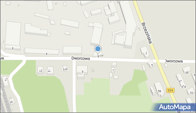 Mysłowice, Dworcowa, 4, mapa Mysłowice
