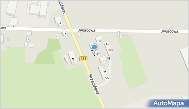 Mysłowice, Dworcowa, 47A, mapa Mysłowice