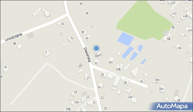 Myszków, Dworska, 32A, mapa Myszków