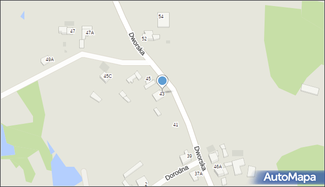 Myszków, Dworska, 43, mapa Myszków