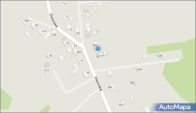 Myszków, Dworska, 64, mapa Myszków
