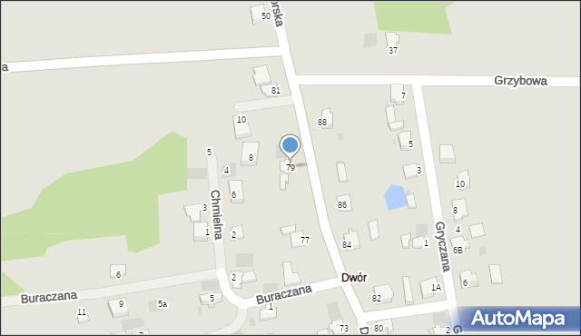Myszków, Dworska, 79, mapa Myszków