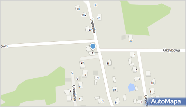 Myszków, Dworska, 81, mapa Myszków