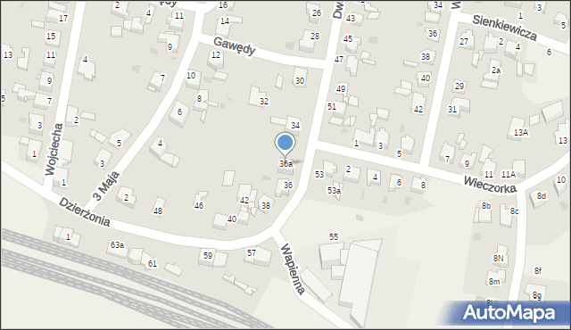 Nakło Śląskie, Dworcowa, 36a, mapa Nakło Śląskie