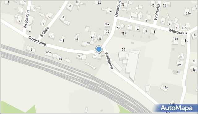 Nakło Śląskie, Dworcowa, 57b, mapa Nakło Śląskie