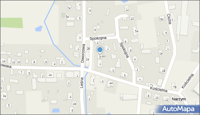 Narzym, Dworcowa, 2, mapa Narzym