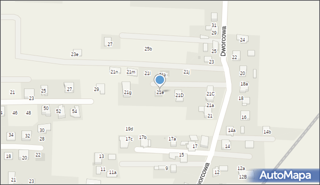 Nieborowice, Dworcowa, 21e, mapa Nieborowice