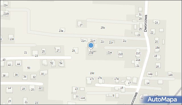 Nieborowice, Dworcowa, 21g, mapa Nieborowice