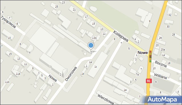 Nowe, Dworcowa, 2, mapa Nowe