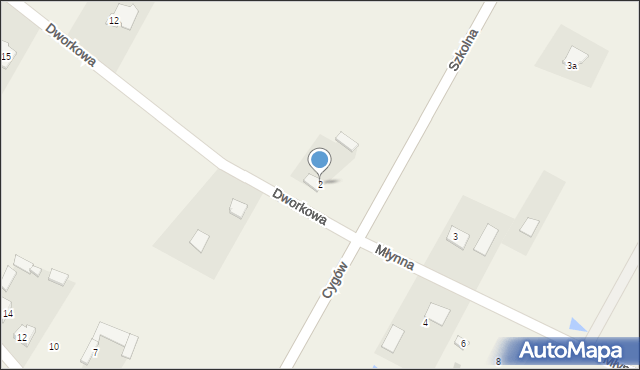 Nowy Cygów, Dworkowa, 2, mapa Nowy Cygów