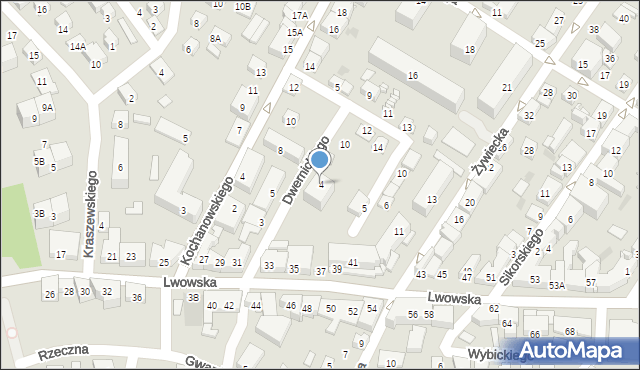 Nowy Sącz, Dwernickiego Józefa, gen., 4, mapa Nowego Sącza