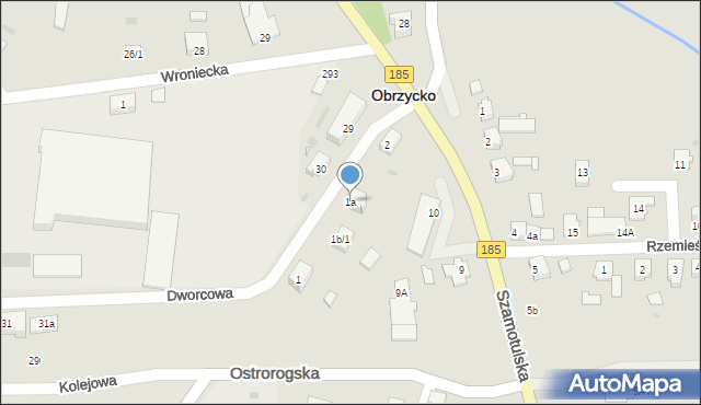 Obrzycko, Dworcowa, 1a, mapa Obrzycko