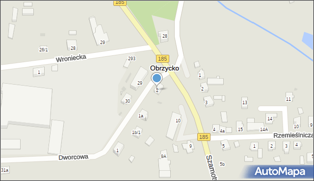 Obrzycko, Dworcowa, 2, mapa Obrzycko