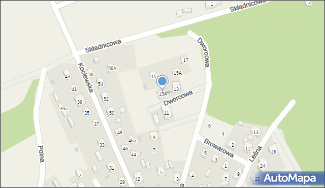 Ocypel, Dworcowa, 13A, mapa Ocypel