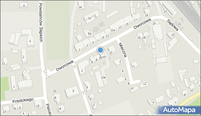 Olesno, Dworcowa, 10, mapa Olesno