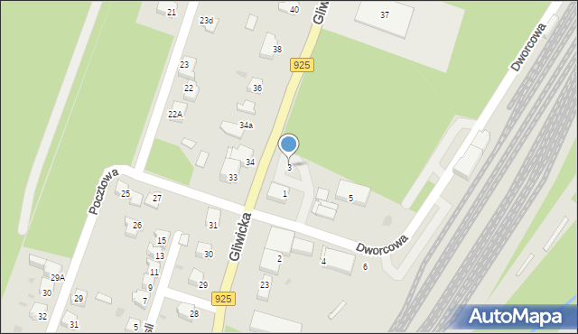 Orzesze, Dworcowa, 3, mapa Orzesze