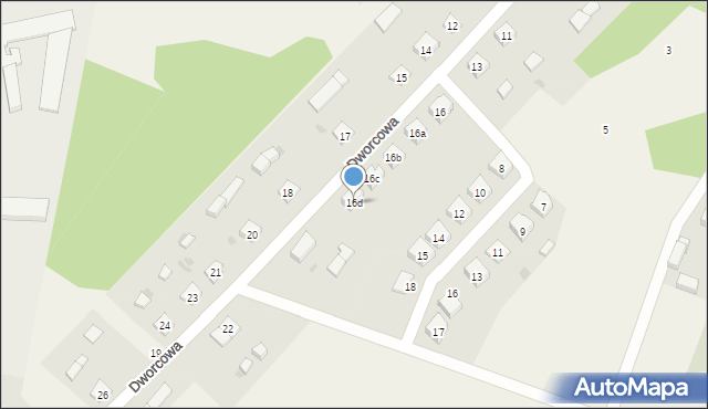 Osieczna, Dworcowa, 16d, mapa Osieczna