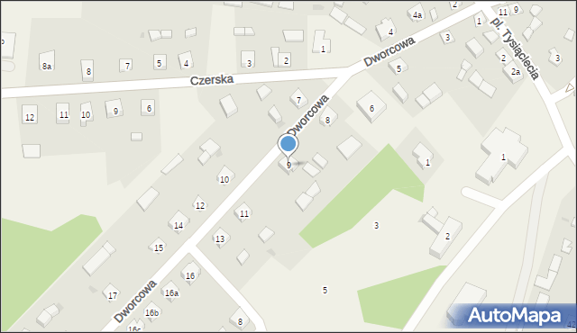 Osieczna, Dworcowa, 9, mapa Osieczna