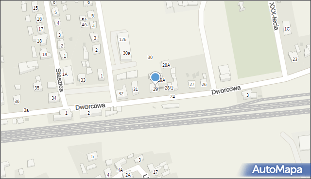 Osiek nad Notecią, Dworcowa, 29, mapa Osiek nad Notecią