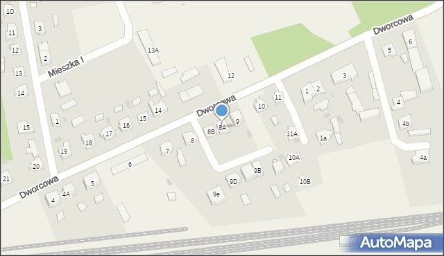 Osiek nad Notecią, Dworcowa, 8A, mapa Osiek nad Notecią