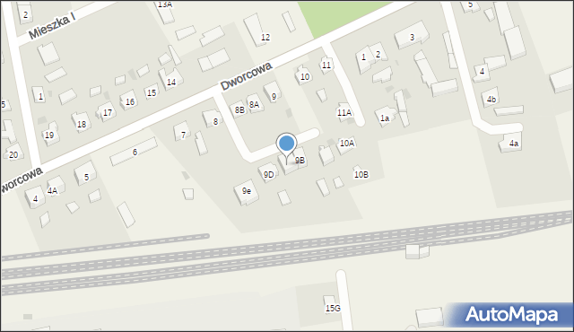 Osiek nad Notecią, Dworcowa, 9C, mapa Osiek nad Notecią