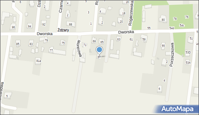 Ostrów, Dworska, 67, mapa Ostrów