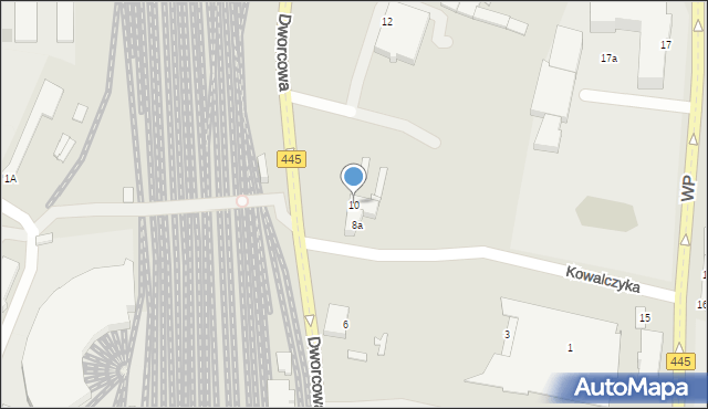 Ostrów Wielkopolski, Dworcowa, 10, mapa Ostrów Wielkopolski