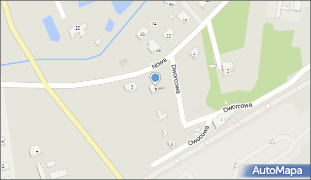 Otyń, Dworcowa, 5, mapa Otyń