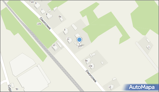 Panki, Dworcowa, 12A, mapa Panki